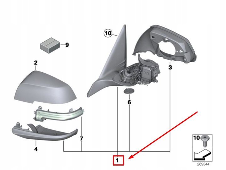 фото №7, Bmw 3 f30 передній правий wing mirror 51167345678 7345678