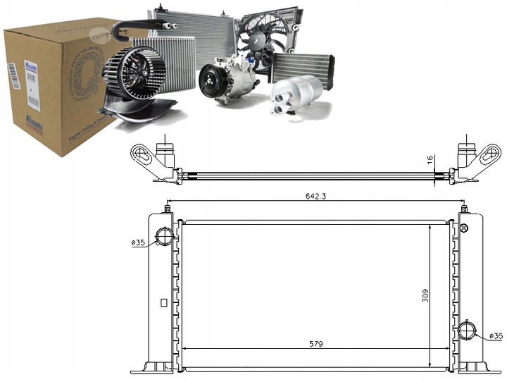 фото №11, Радиаторов двигателя fiat stilo 01- 1.2 16v, 1.4 16v,