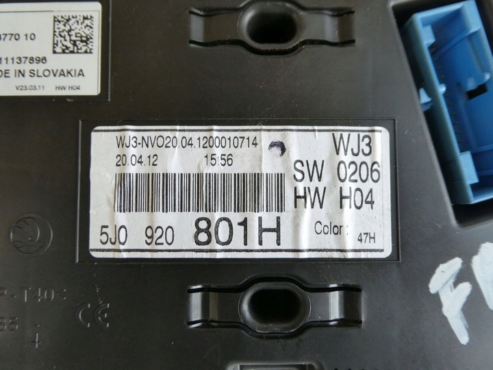 фото №6, Спидометр приборы skoda fabia ii рестайлинг 1.2 12v 5j0920801h 217377010