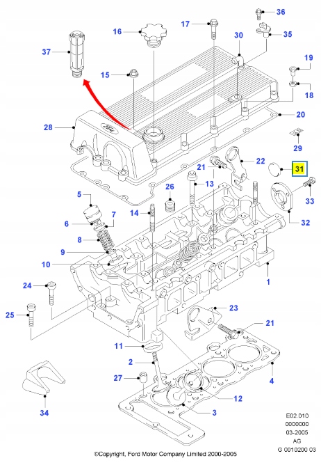 фото №8, Заглушка головка cylindrów/zawory/pokrywa sierra 1987-1993 dd 6161592
