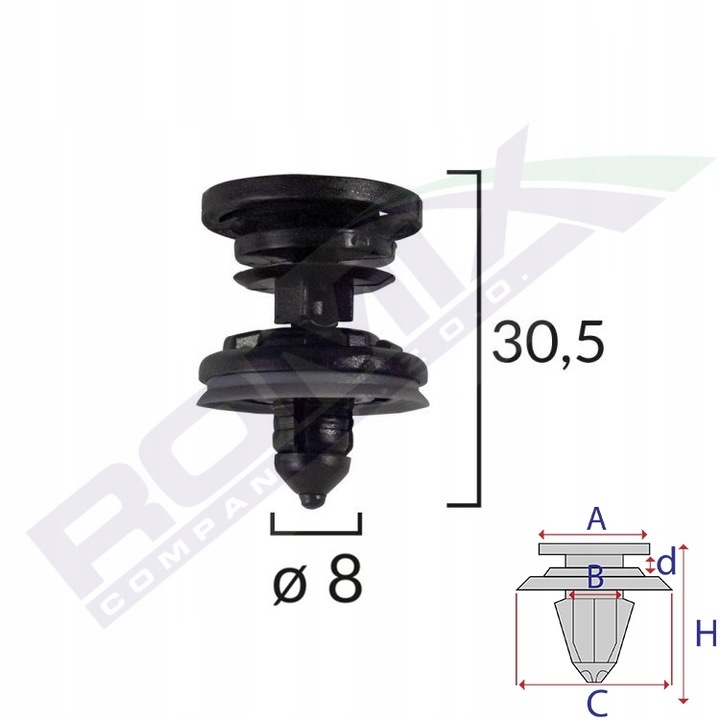 фото №11, Romix кліпса оббивка vw t5/caddy 5 szt.