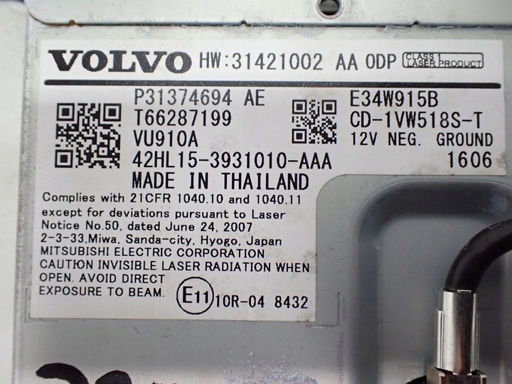 фото №10, Навигация навигация радио заводская оригинал 31466836 31667513 volvo s90 ii 16r