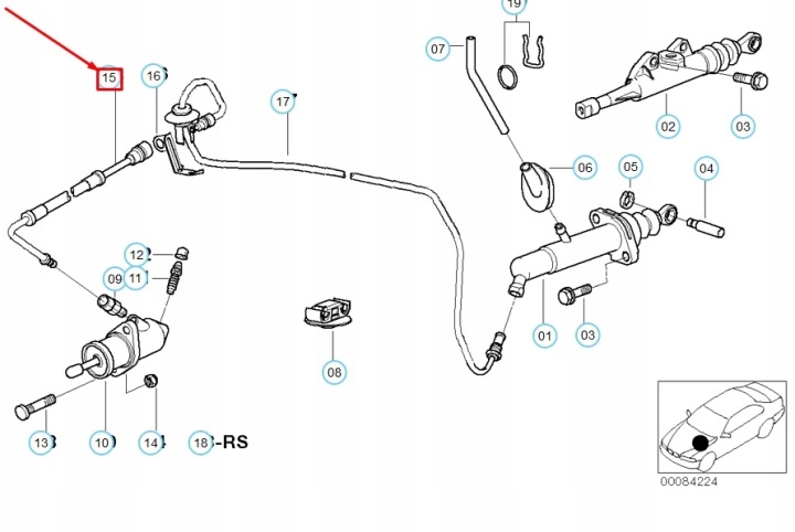 фото №7, Bmw 5 e39 трубка  управление сцепление 21521163839 1163839 oem