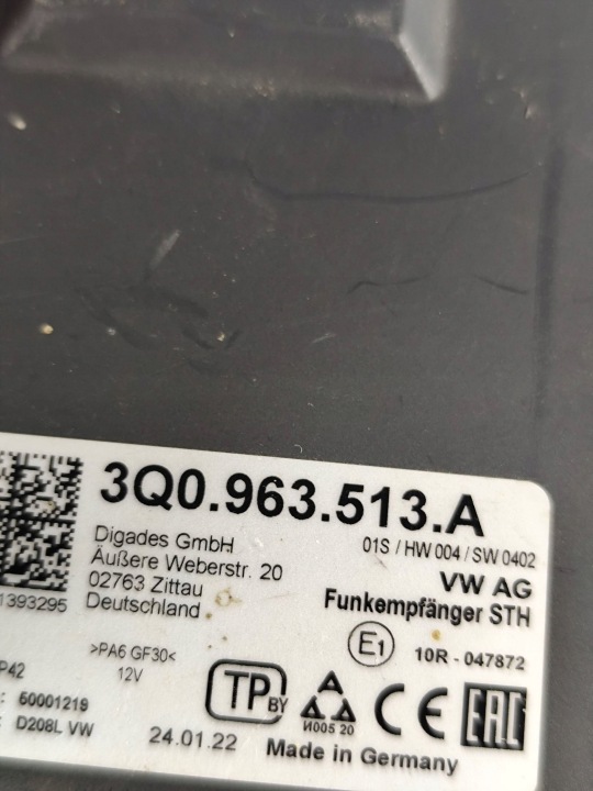 фото №8, Vw golf vii tiguan ii passat b8 3q0963513a модуль блок управления  вебасто оригинал wlk
