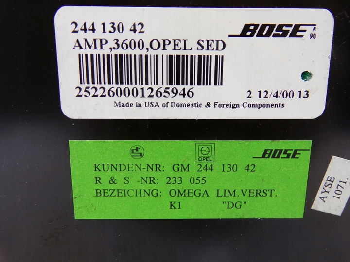 фото №7, Підсилювач радіо bose opel omega b рестайлінг 24413042