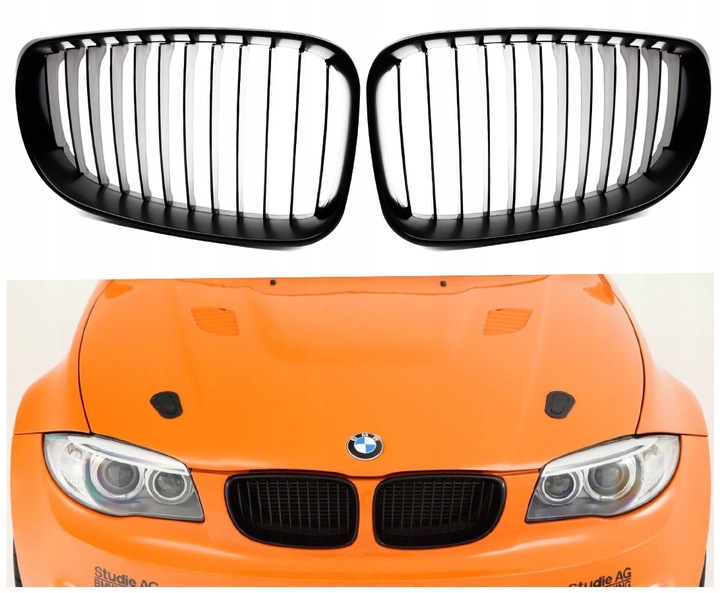 фото №13, Решітка радіатора решітки радіатора bmw 1 e81 e82 e87 e882007-2012 lci чорний блиск чорний тінь