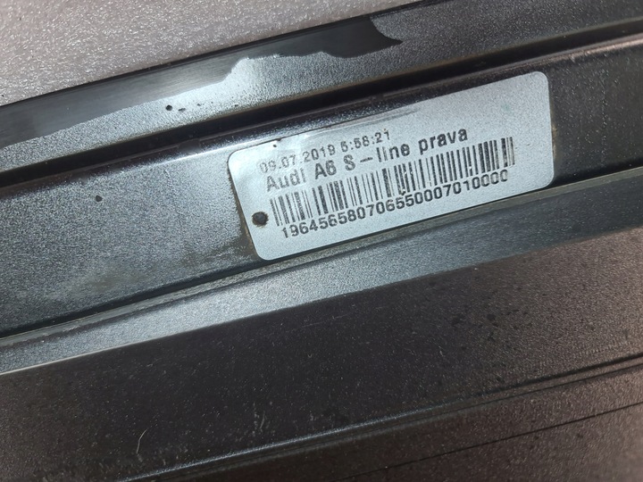 фото №10, Audi a6 c8 4k универсал s-line правая планка пороговая накладка порога 4k0853856a