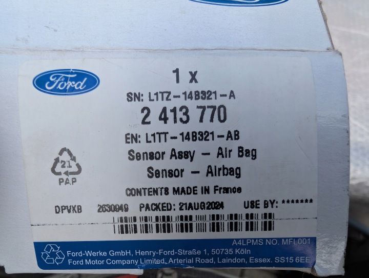 фото №6, Ford puma ii mk2 модуль датчик подушки подушка l1tt-14b321-ab новый oryinał