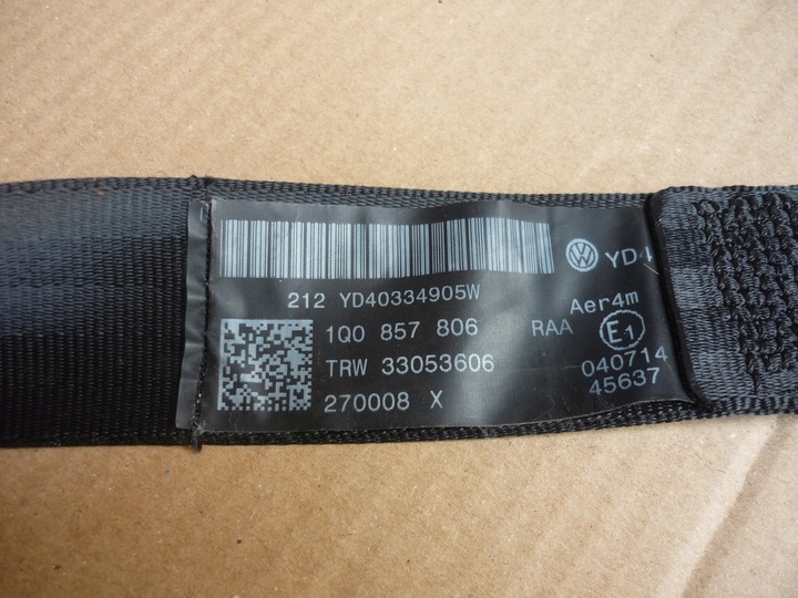 фото №11, Ремені зад vw eos чорні комплект 1q0857805 1q0857806