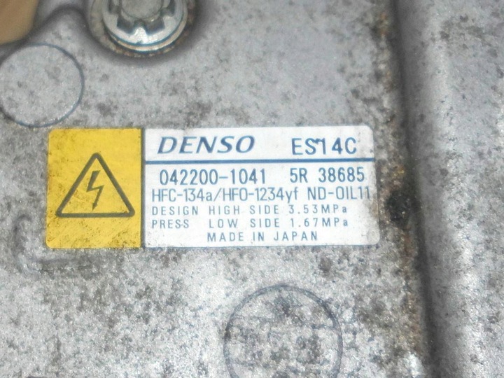 фото №8, Компрессор кондиционера toyota yaris iii гибрид 042200-1041 es14c