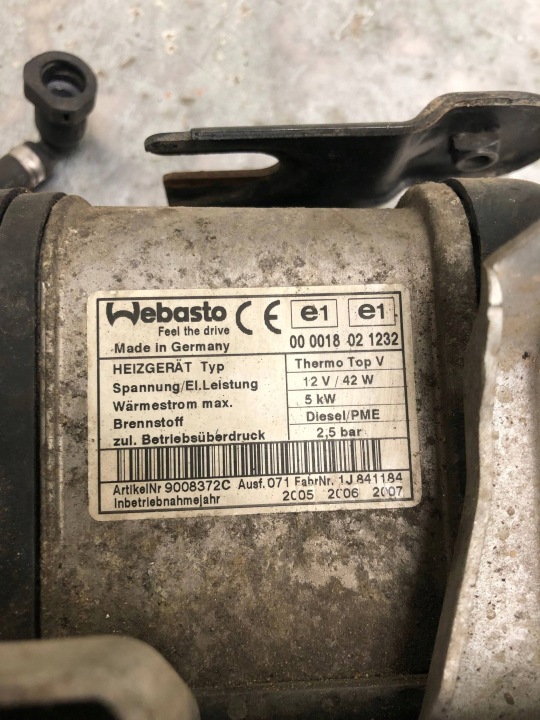 фото №8, Вебасто обігрів стояночний vw touran i 1k0815065r