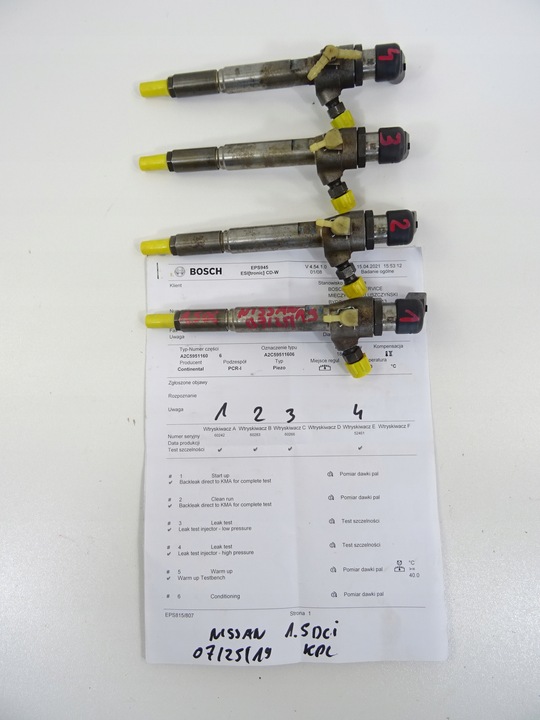 фото №14, Інжектор nissan renault 1.5 dci 8200380253 h8200294788 друк тест