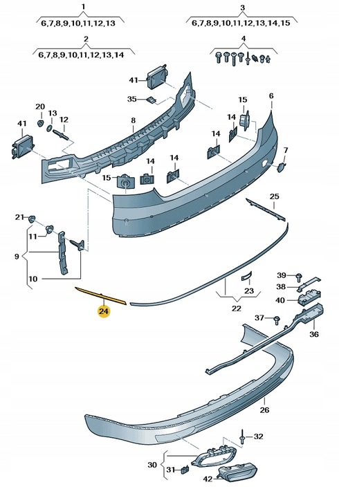 фото №1, Планка декоративная бампера зад хром левая audi a8 d4 aso оригинал новая