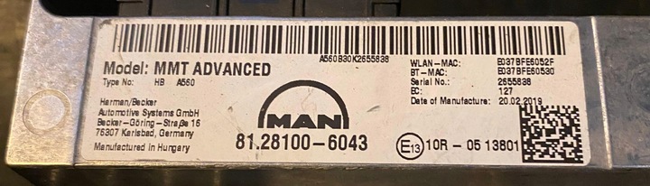 фото №5, Радио man новый модель евро 6 81.28100-6043