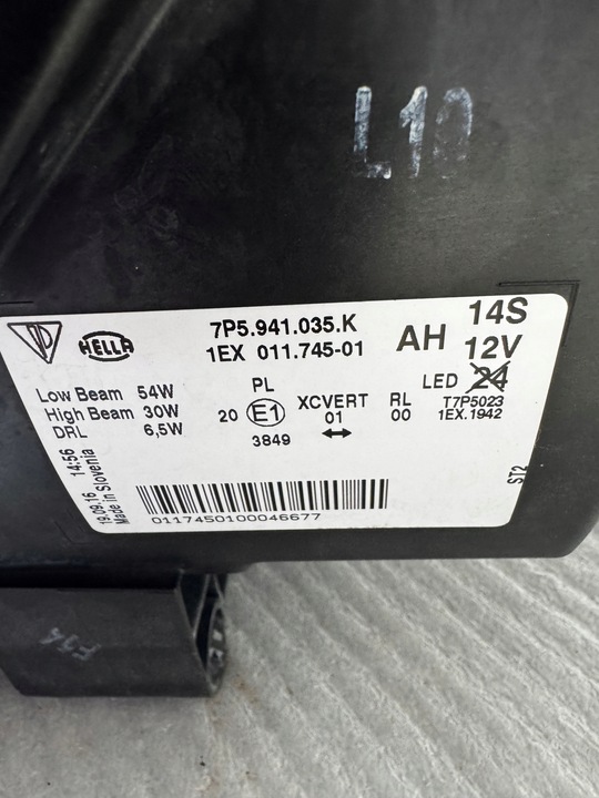 фото №8, Передняя левая лампа перед porsche cayenne 7p5 рестайлинг