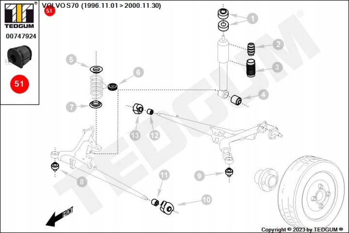 фото №9, Втулка stabi. зад volvo s60 tedgum 00747924 підвішування, стабілізатор
