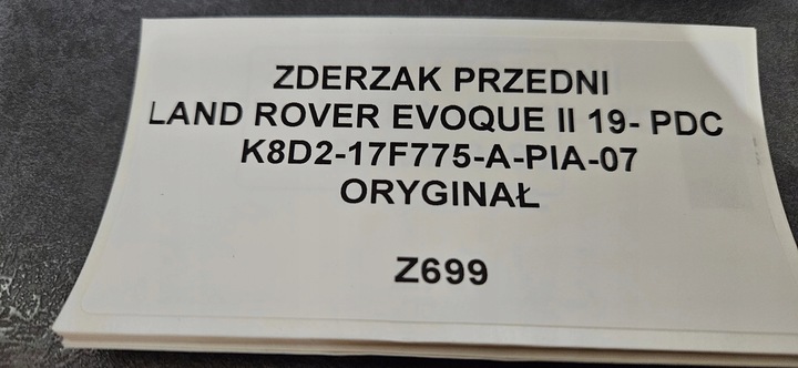 фото №10, Бампер переднє land rover evoque ii 19- pdc оригінал
