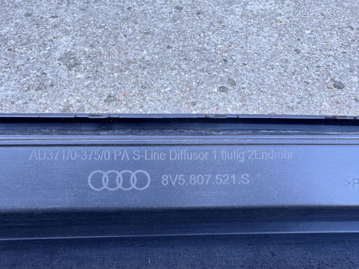фото №12, Audi a3 sedan s line рестайлінг 16- дифузор спойлер накладка бампер заднє 8v5