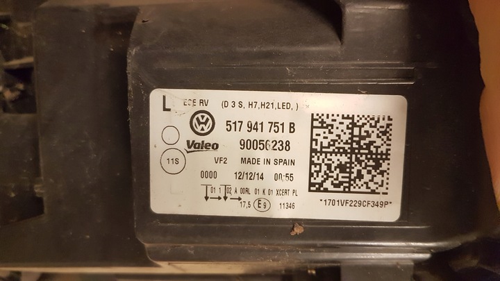 фото №5, Лампа левая golf sportsvan ксенон 517941751b