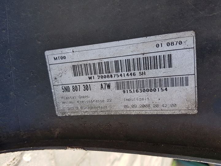 фото №13, Vw tiguan i 5n 06-10r бампер задній зад la7w