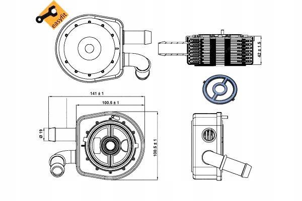 фото №2, Радіаторів масла mazda 3 5 6 cx-7 1.3-2.3 10.03-12.14 nrf