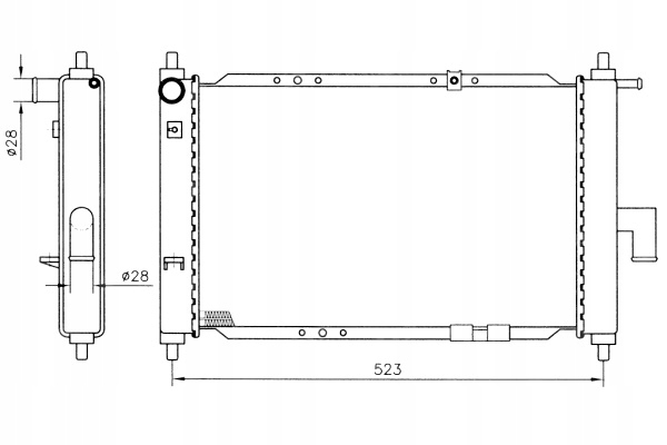 фото №2, Радіаторів двигуна води daewoo matiz 0.8 09.98- nrf