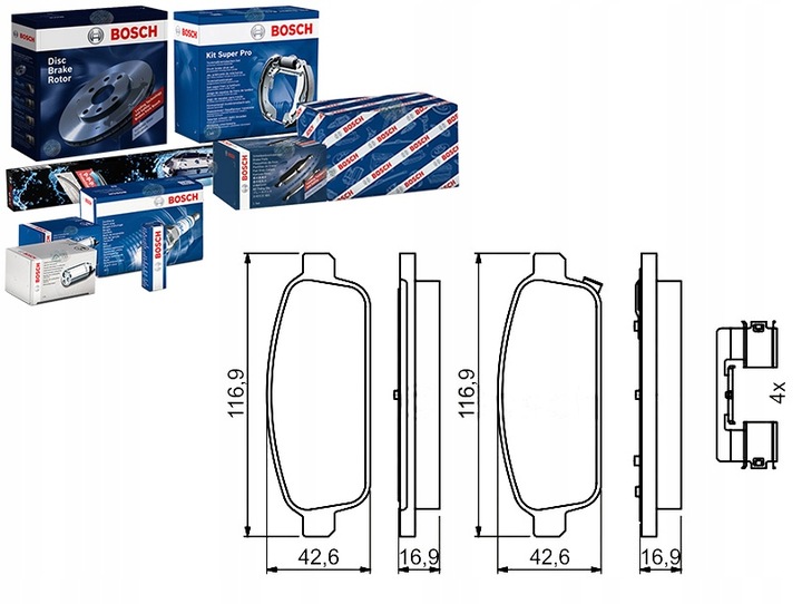 фото №15, Тормозные колодки тормозные bosch 0986494666 542039