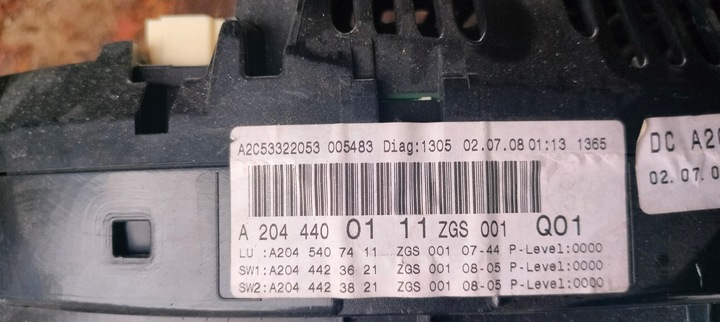 фото №7, Спидометр приборы mercedes c w204 a2044400111 европа
