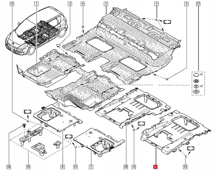 фото №8, Підлога шумоізоляція лівий перед renault scenic iii 849070001r