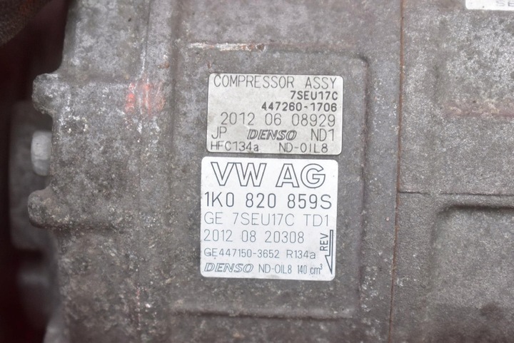 фото №8, Компрессор насос кондиционера 1k0820859s skoda superb 2 ii 1.8 tsi 152 km