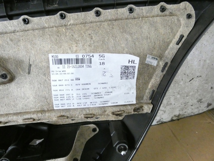 фото №12, Боковина оббивка ліва зад clark tw vw golf vii gti hb 12-16