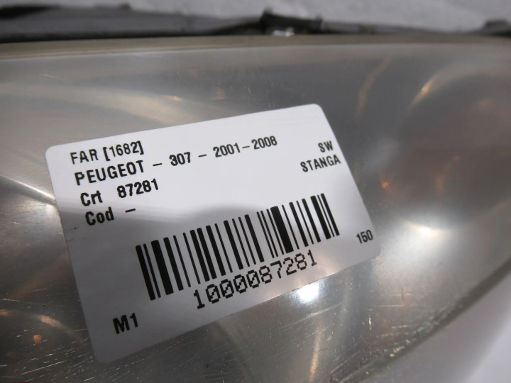 фото №6, Фара передняя левая 9641615780 peugeot 307 01-04