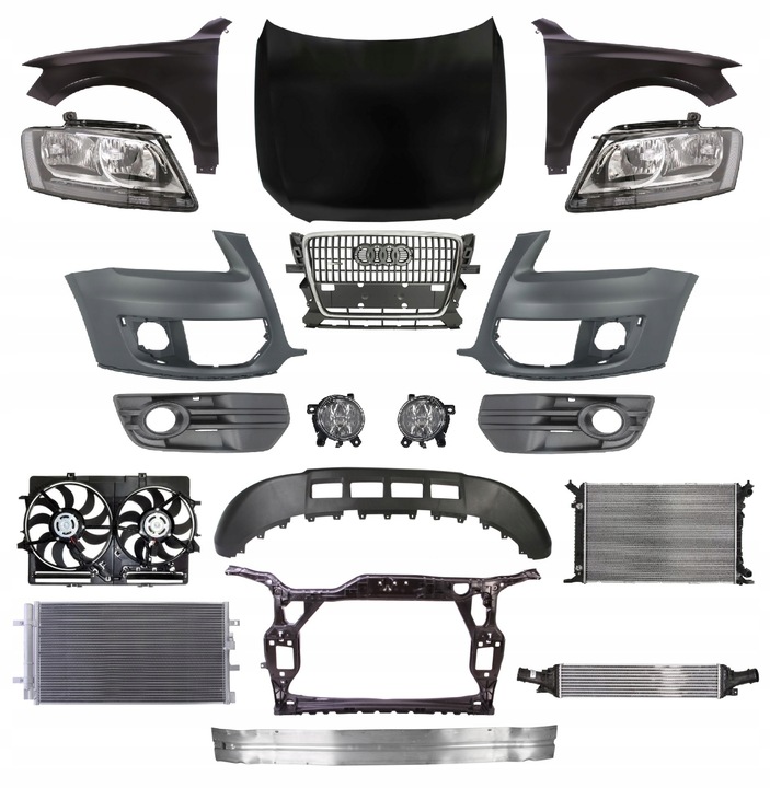 фото №1, Audi q5 08-12 капот крило бампер лампа pas