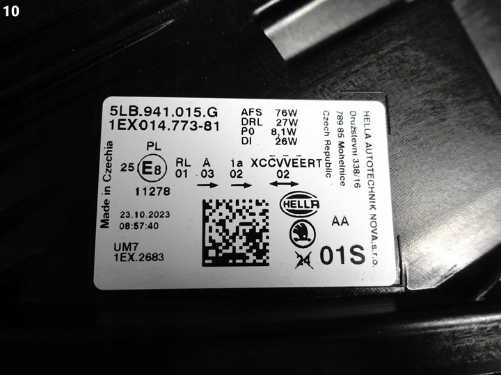 фото №11, Skoda enyaq iv электрический 5lb 5la 20- лампа полный led crystal lighting левая eu