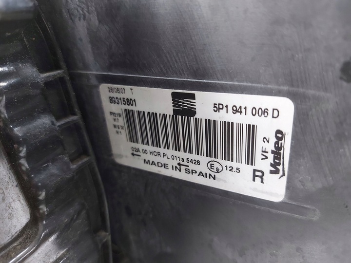 фото №6, Seat altea 5p leon 2 ii 1p 04-09 правая лампа передняя перед фара