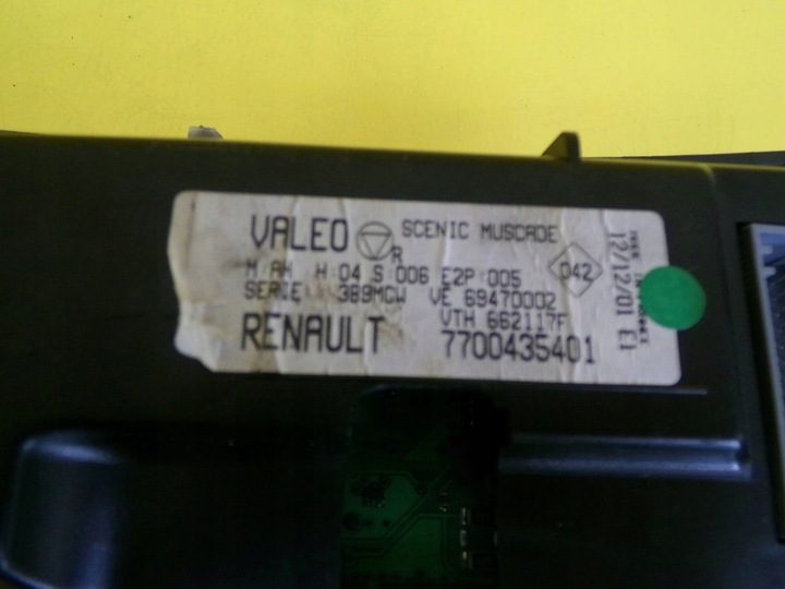 фото №5, Панель управление воздуховод кондиционера renault scenic 99-03 7700435401 nr845