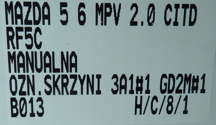 фото №8, Коробка передач механическая коробка передач mazda 6 i gg/gy 2.0d citd rf5c
