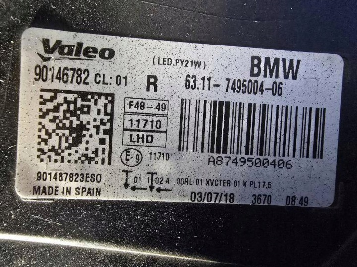 фото №16, Bmw x1 f48 f49 повний led 7495004-06 фара передня (головне світло, фара перед) права