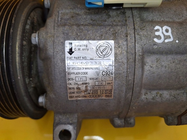 фото №9, Компрессор кондиционера компрессор 60693331 alfa romeo 159 1.9 jtd nr39