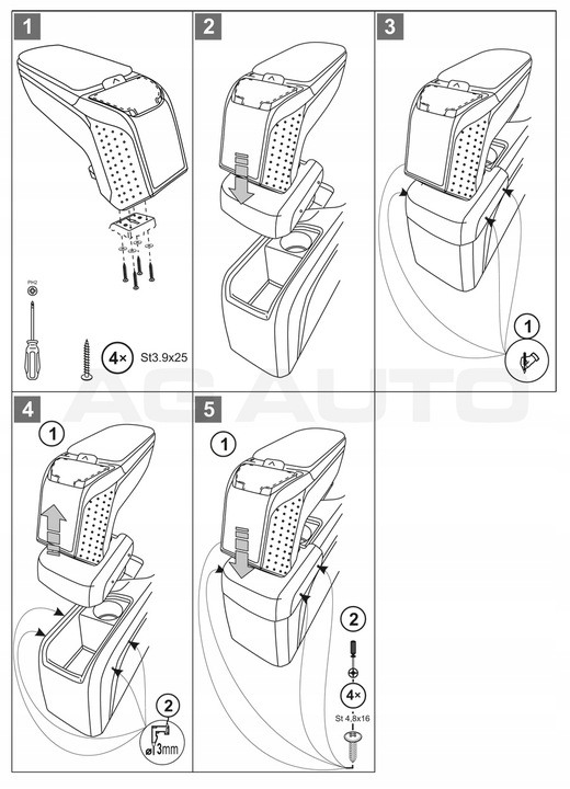 фото №7, Подлокотник з адаптер do peugeot 308, 2013-2021, arm2-black