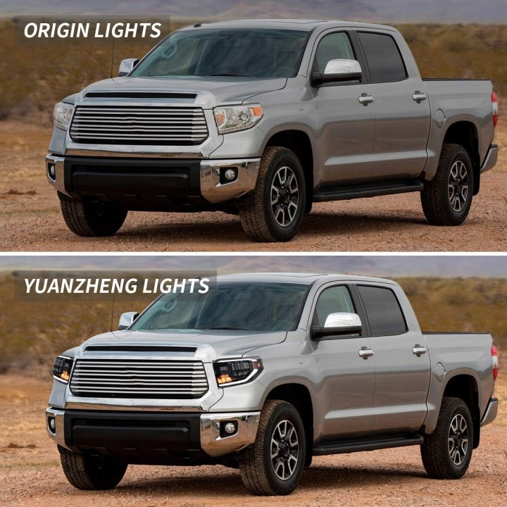 фото №10, Toyota tundra 2014-2018 фара лампи чорні ліва + права комплект з led vland