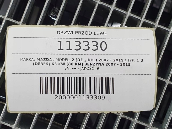 фото №11, Двері ліві перед передні боковина mazda 2 de 5d європа