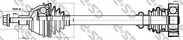 фото №2, Піввісь лівий/правий vw transporter t4 1.8- /gsp/