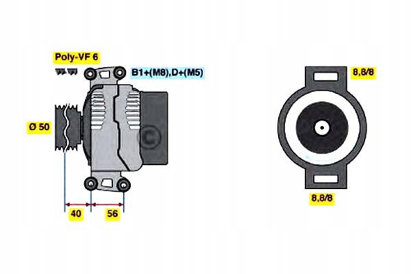 фото №2, Bos0 986 043 900 генератор bosch 111540902 121542