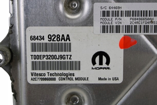 фото №8, Chrysler pacifica 3.6 2020- комп'ютер блок керування  pcm 68434928aa