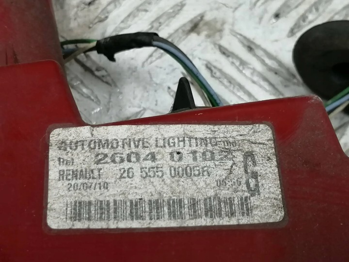 фото №10, Renault laguna iii купе лампа левый зад крыльев 265550005r
