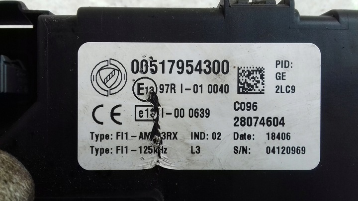 фото №10, Комп'ютер 51793102 iaw5sf3m2 набір імобілайзер fiat grande punto 1.4 8v 05-09