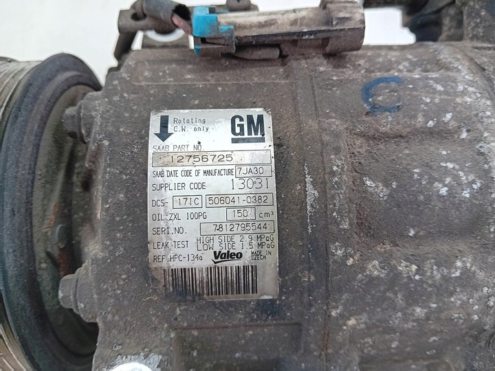 фото №8, Насос, компресор кондиціонера saab 9-5 06-10 12756725 506041-0382 1.9