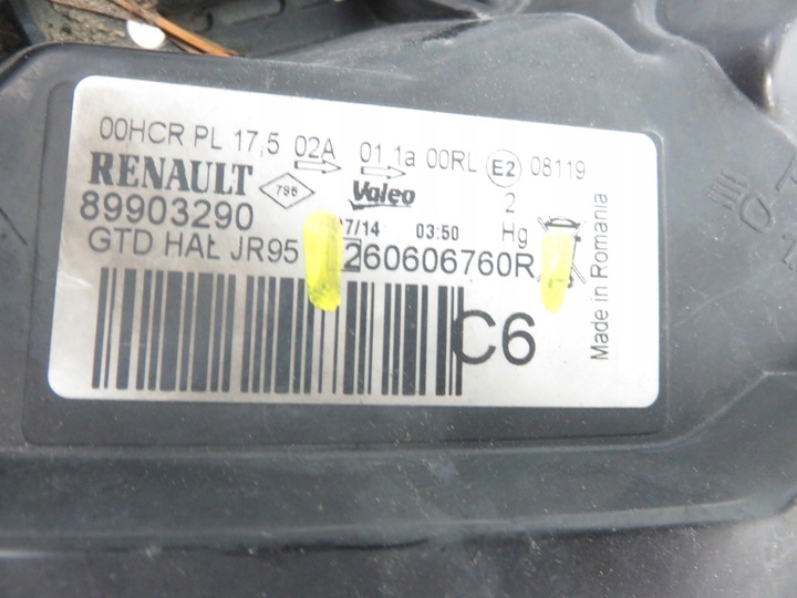 фото №9, Лампа ліва передня renault grand scenic iii 260606760r
