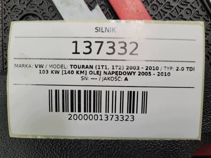 фото №9, Двигун комплектний bmm 2.0 tdi 140 vw touran i